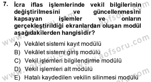 Ulusal Yargı Ağı Projesi 2 Dersi 2014 - 2015 Yılı (Final) Dönem Sonu Sınav Soruları 7. Soru