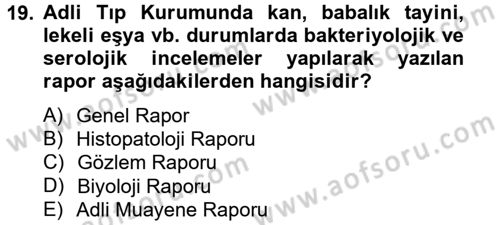 Ulusal Yargı Ağı Projesi 2 Dersi 2014 - 2015 Yılı Tek Ders Sınav Soruları 19. Soru