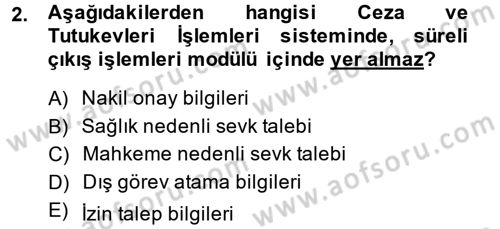 Ulusal Yargı Ağı Projesi 2 Dersi 2014 - 2015 Yılı Tek Ders Sınav Soruları 2. Soru