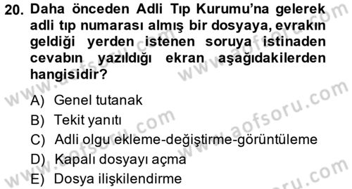 Ulusal Yargı Ağı Projesi 2 Dersi 2014 - 2015 Yılı Tek Ders Sınav Soruları 20. Soru
