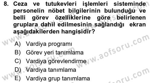 Ulusal Yargı Ağı Projesi 2 Dersi 2015 - 2016 Yılı (Vize) Ara Sınav Soruları 8. Soru