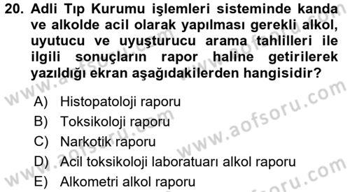 Ulusal Yargı Ağı Projesi 2 Dersi 2015 - 2016 Yılı (Final) Dönem Sonu Sınav Soruları 20. Soru