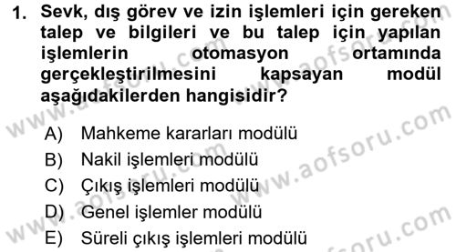 Ulusal Yargı Ağı Projesi 2 Dersi 2015 - 2016 Yılı Tek Ders Sınav Soruları 1. Soru