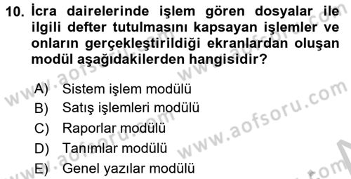 Ulusal Yargı Ağı Projesi 2 Dersi 2016 - 2017 Yılı 3 Ders Sınav Soruları 10. Soru