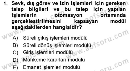 Ulusal Yargı Ağı Projesi 2 Dersi 2016 - 2017 Yılı (Vize) Ara Sınav Soruları 1. Soru