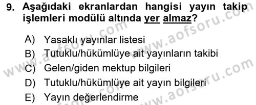 Ulusal Yargı Ağı Projesi 2 Dersi 2016 - 2017 Yılı (Vize) Ara Sınav Soruları 9. Soru