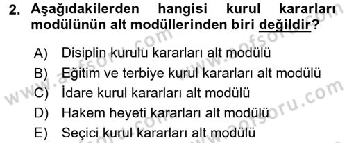 Ulusal Yargı Ağı Projesi 2 Dersi 2016 - 2017 Yılı (Final) Dönem Sonu Sınav Soruları 2. Soru