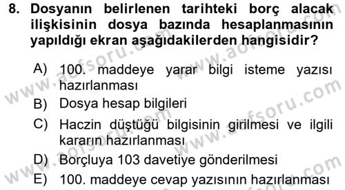 Ulusal Yargı Ağı Projesi 2 Dersi 2016 - 2017 Yılı (Final) Dönem Sonu Sınav Soruları 8. Soru
