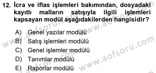 Ulusal Yargı Ağı Projesi 2 Dersi 2017 - 2018 Yılı 3 Ders Sınav Soruları 12. Soru