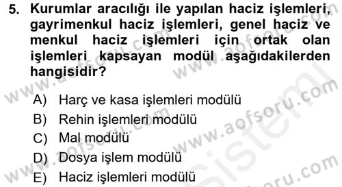 Ulusal Yargı Ağı Projesi 2 Dersi 2017 - 2018 Yılı 3 Ders Sınav Soruları 5. Soru
