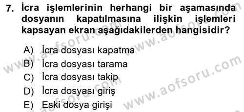 Ulusal Yargı Ağı Projesi 2 Dersi 2017 - 2018 Yılı 3 Ders Sınav Soruları 7. Soru