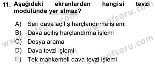 Ulusal Yargı Ağı Projesi 2 Dersi 2017 - 2018 Yılı (Vize) Ara Sınav Soruları 11. Soru