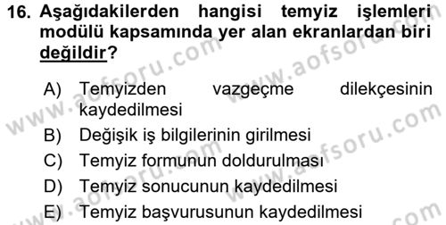 Ulusal Yargı Ağı Projesi 2 Dersi 2017 - 2018 Yılı (Vize) Ara Sınav Soruları 16. Soru