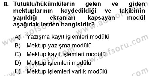 Ulusal Yargı Ağı Projesi 2 Dersi 2017 - 2018 Yılı (Vize) Ara Sınav Soruları 8. Soru