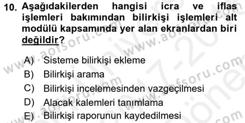 Ulusal Yargı Ağı Projesi 2 Dersi 2017 - 2018 Yılı (Final) Dönem Sonu Sınav Soruları 10. Soru