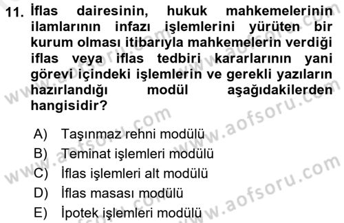 Ulusal Yargı Ağı Projesi 2 Dersi 2017 - 2018 Yılı (Final) Dönem Sonu Sınav Soruları 11. Soru