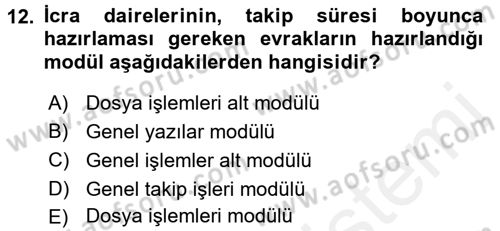 Ulusal Yargı Ağı Projesi 2 Dersi 2017 - 2018 Yılı (Final) Dönem Sonu Sınav Soruları 12. Soru