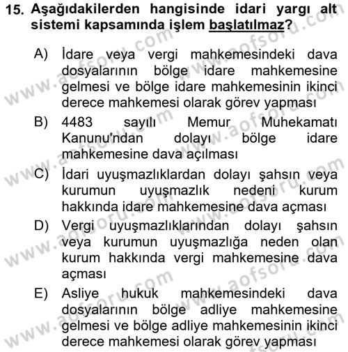 Ulusal Yargı Ağı Projesi 2 Dersi 2017 - 2018 Yılı (Final) Dönem Sonu Sınav Soruları 15. Soru