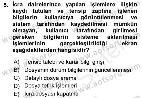 Ulusal Yargı Ağı Projesi 2 Dersi 2017 - 2018 Yılı (Final) Dönem Sonu Sınav Soruları 5. Soru