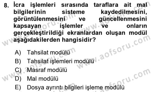 Ulusal Yargı Ağı Projesi 2 Dersi 2017 - 2018 Yılı (Final) Dönem Sonu Sınav Soruları 8. Soru