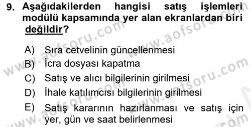 Ulusal Yargı Ağı Projesi 2 Dersi 2017 - 2018 Yılı (Final) Dönem Sonu Sınav Soruları 9. Soru