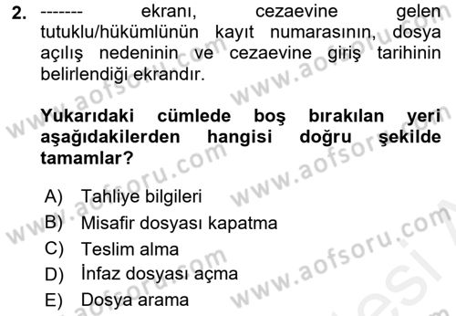 Ulusal Yargı Ağı Projesi 2 Dersi 2018 - 2019 Yılı (Vize) Ara Sınav Soruları 2. Soru