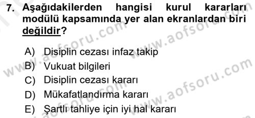Ulusal Yargı Ağı Projesi 2 Dersi 2018 - 2019 Yılı (Vize) Ara Sınav Soruları 7. Soru