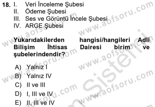 Mesleki Bilgisayar Ve Uyap Dersi 2020 - 2021 Yılı Yaz Okulu Sınav Soruları 18. Soru
