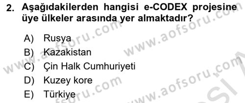 Mesleki Bilgisayar Ve Uyap Dersi 2021 - 2022 Yılı (Vize) Ara Sınav Soruları 2. Soru