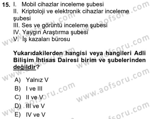 Mesleki Bilgisayar Ve Uyap Dersi 2021 - 2022 Yılı (Final) Dönem Sonu Sınav Soruları 15. Soru