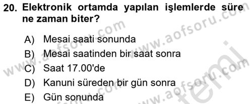 Mesleki Bilgisayar Ve Uyap Dersi 2021 - 2022 Yılı (Final) Dönem Sonu Sınav Soruları 20. Soru