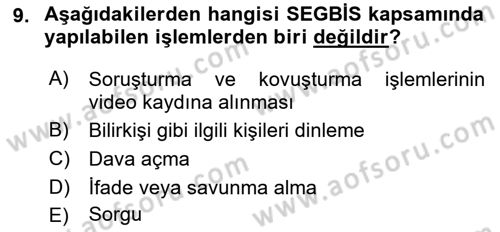 Mesleki Bilgisayar Ve Uyap Dersi 2021 - 2022 Yılı (Final) Dönem Sonu Sınav Soruları 9. Soru