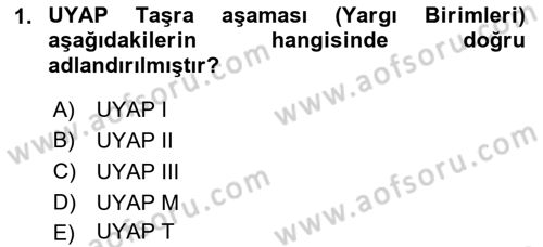 Mesleki Bilgisayar Ve Uyap Dersi 2022 - 2023 Yılı (Vize) Ara Sınav Soruları 1. Soru