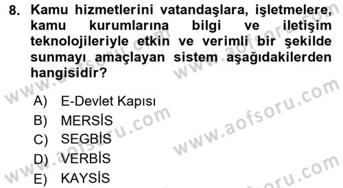 Mesleki Bilgisayar Ve Uyap Dersi 2022 - 2023 Yılı (Final) Dönem Sonu Sınav Soruları 8. Soru