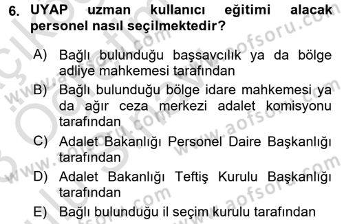 Mesleki Bilgisayar Ve Uyap Dersi 2022 - 2023 Yılı Yaz Okulu Sınav Soruları 6. Soru