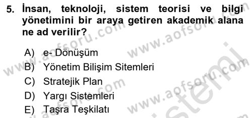 Mesleki Bilgisayar Ve Uyap Dersi 2023 - 2024 Yılı (Vize) Ara Sınav Soruları 5. Soru