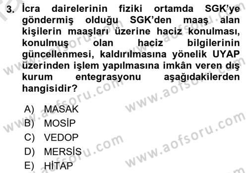 Mesleki Bilgisayar Ve Uyap Dersi 2023 - 2024 Yılı (Final) Dönem Sonu Sınav Soruları 3. Soru