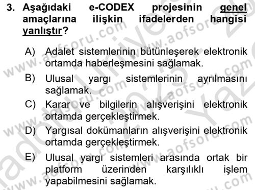 Mesleki Bilgisayar Ve Uyap Dersi 2023 - 2024 Yılı Yaz Okulu Sınav Soruları 3. Soru