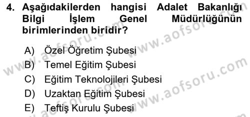 Mesleki Bilgisayar Ve Uyap Dersi 2023 - 2024 Yılı Yaz Okulu Sınav Soruları 4. Soru