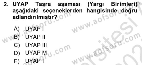 Mesleki Bilgisayar Ve Uyap Dersi 2024 - 2025 Yılı (Vize) Ara Sınav Soruları 2. Soru