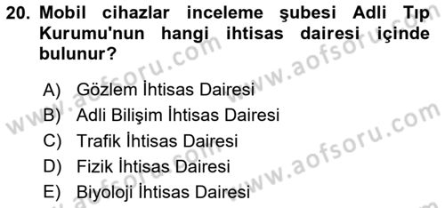 Mesleki Bilgisayar Ve Uyap Dersi 2024 - 2025 Yılı (Final) Dönem Sonu Sınav Soruları 20. Soru