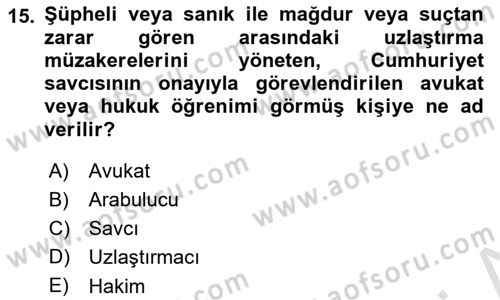 Mesleki Bilgisayar Ve Uyap Dersi 2024 - 2025 Yılı Yaz Okulu Sınav Soruları 15. Soru