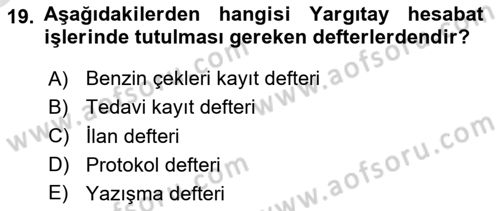 Temel Kalem Mevzuatı Bilgisi Dersi 2020 - 2021 Yılı Yaz Okulu Sınav Soruları 19. Soru