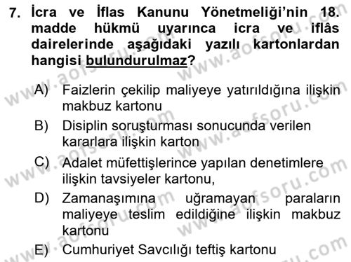 Temel Kalem Mevzuatı Bilgisi Dersi 2020 - 2021 Yılı Yaz Okulu Sınav Soruları 7. Soru