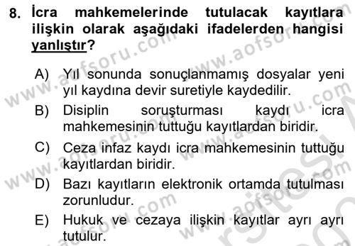 Temel Kalem Mevzuatı Bilgisi Dersi 2020 - 2021 Yılı Yaz Okulu Sınav Soruları 8. Soru