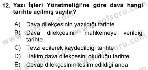 Temel Kalem Mevzuatı Bilgisi Dersi 2021 - 2022 Yılı (Vize) Ara Sınav Soruları 12. Soru