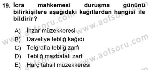 Temel Kalem Mevzuatı Bilgisi Dersi 2021 - 2022 Yılı (Vize) Ara Sınav Soruları 19. Soru
