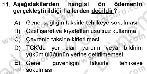 Temel Kalem Mevzuatı Bilgisi Dersi 2021 - 2022 Yılı (Final) Dönem Sonu Sınav Soruları 11. Soru