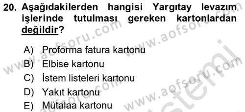 Temel Kalem Mevzuatı Bilgisi Dersi 2021 - 2022 Yılı (Final) Dönem Sonu Sınav Soruları 20. Soru