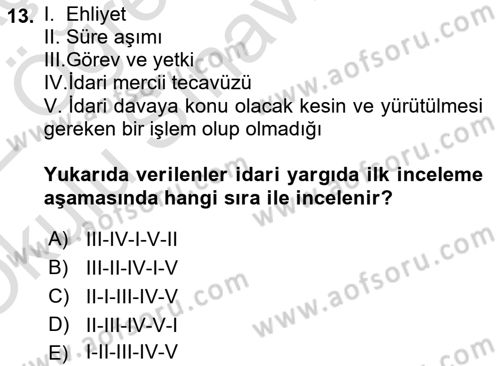 Temel Kalem Mevzuatı Bilgisi Dersi 2021 - 2022 Yılı Yaz Okulu Sınav Soruları 13. Soru